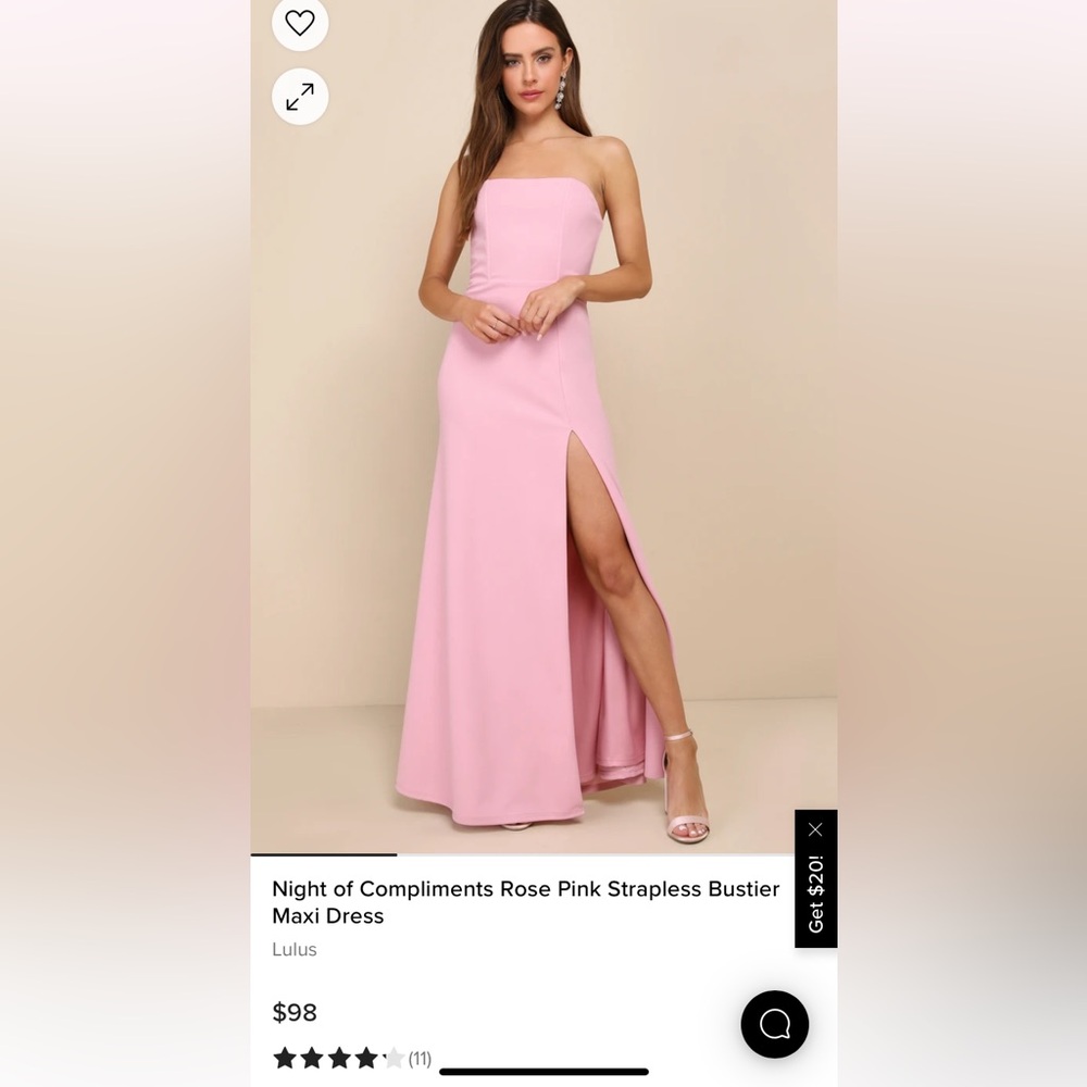 Lulu’s NWT Night of Compliments Rose bridesmaid formal dress